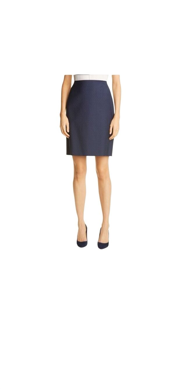 Boss Hugo Boss Navy Pinstripe Pencil Skirt